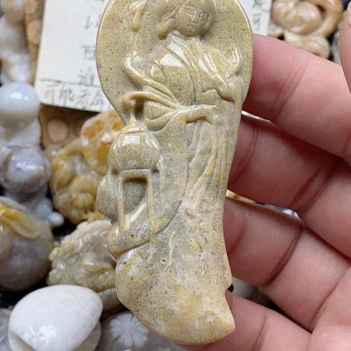 颈饰未镶嵌硅化珊瑚（珊瑚玉）