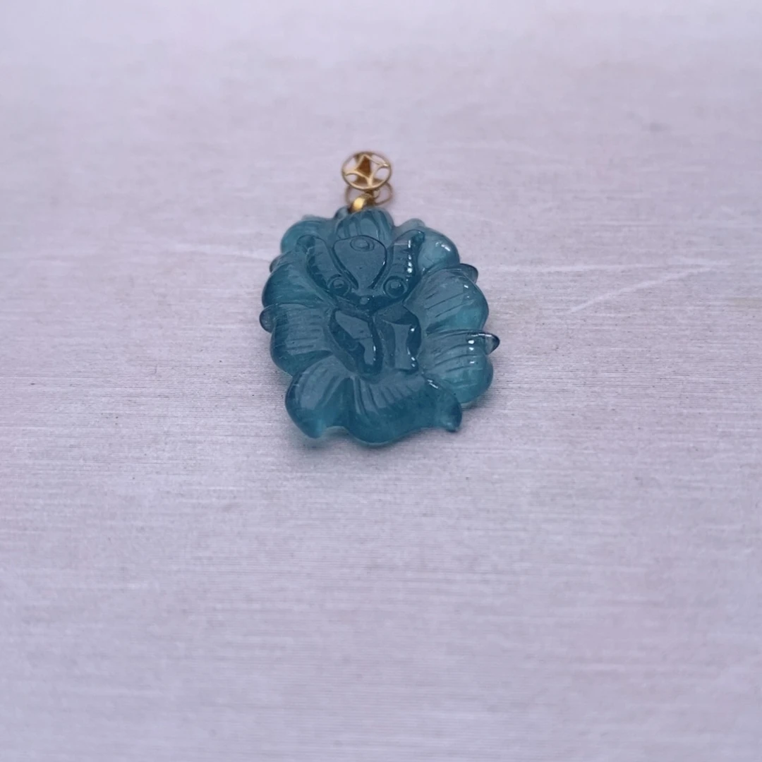 颈饰18K金镶嵌碧玺碧玺A吊坠