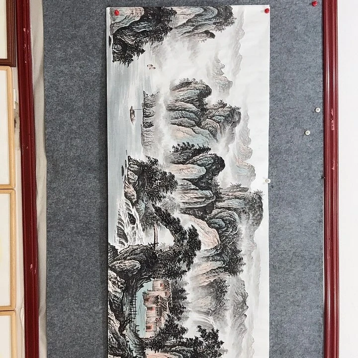 国画手绘国画云峰千里秀
