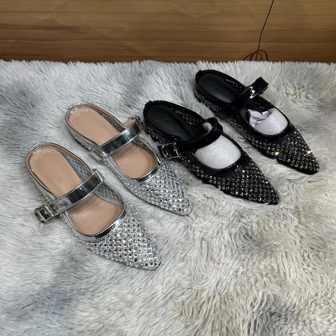 春夏新款 ZYL 825-1 女神时尚潮流气质女士尖头厚底半托