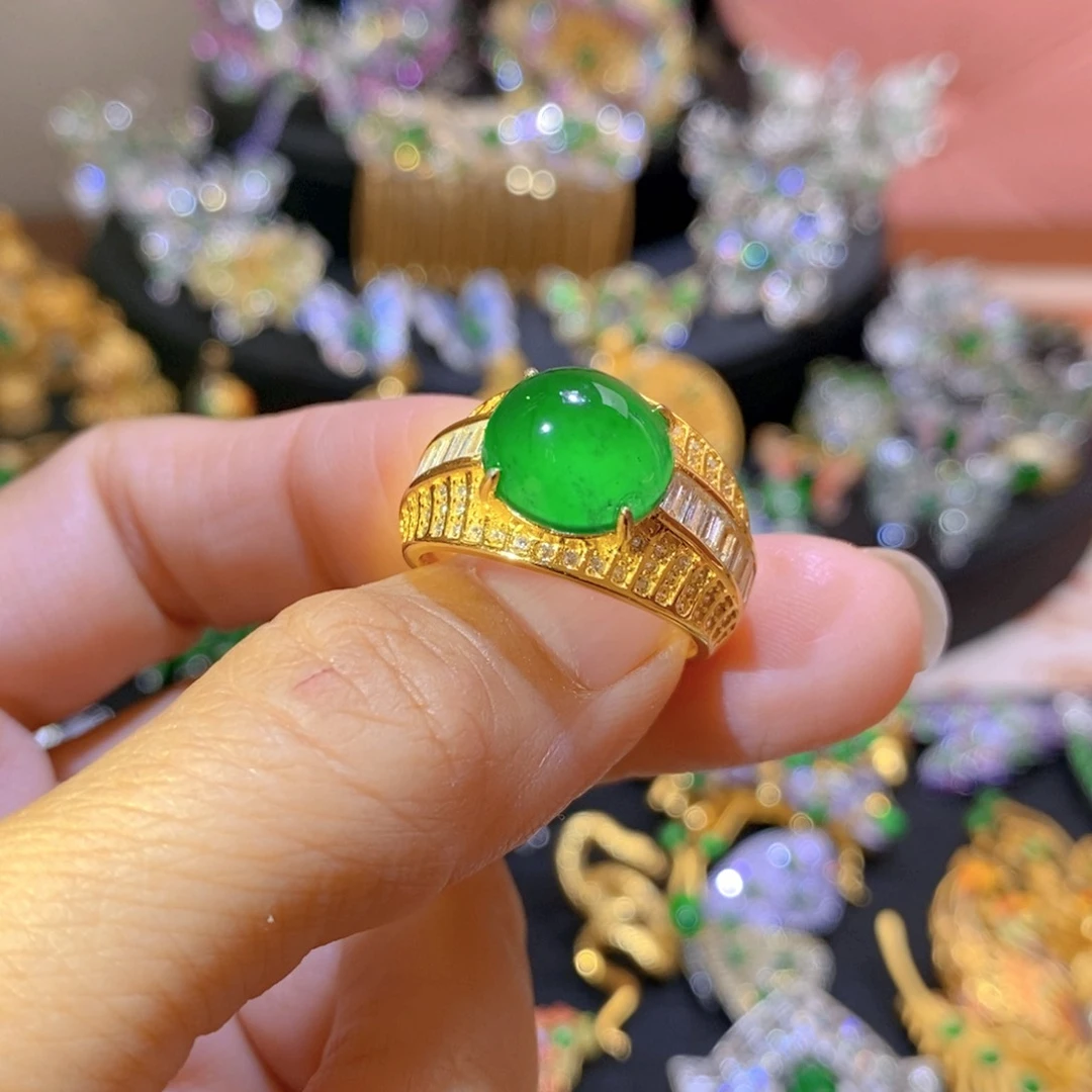 吊坠(不含链)银S925镶嵌翡翠