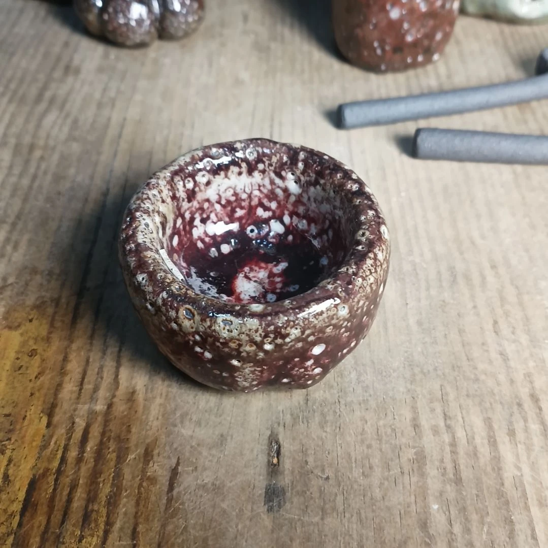 志野柴烧手捏主人杯