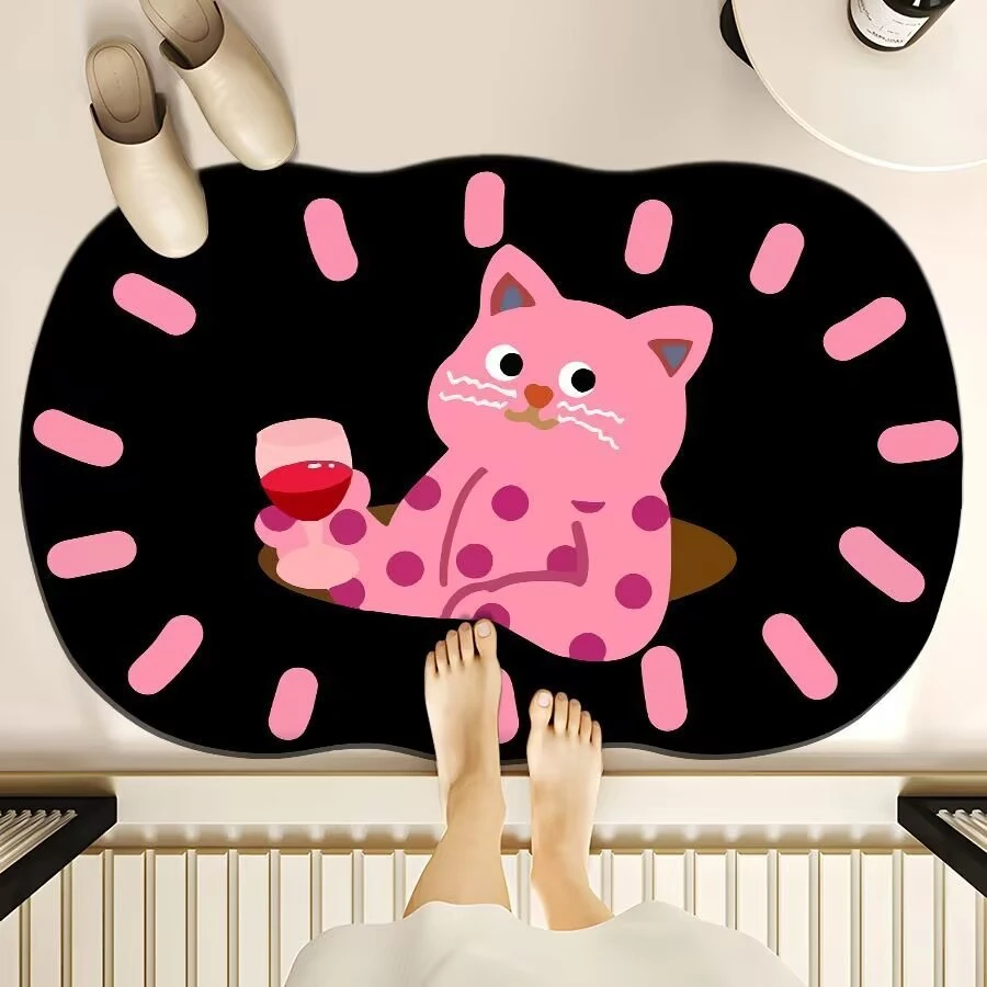 卡通硅藻泥风格地垫家用浴室地垫吸水速干卫生间脚垫玄关入户门垫