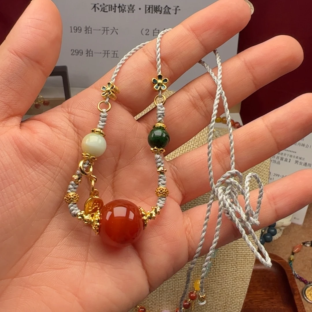 石英石纯铜红色大珠子