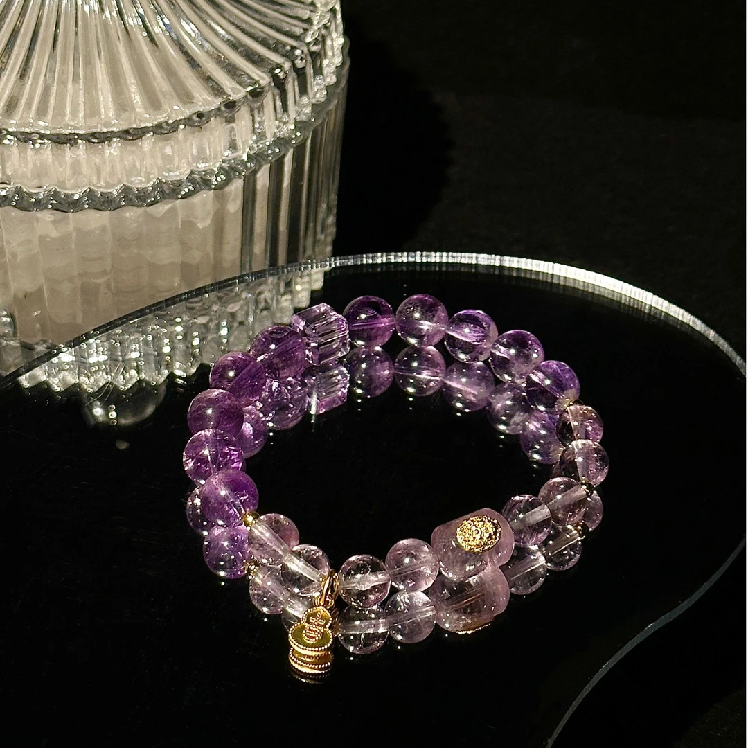 安安象专属【紫定好运】9mm-10mm紫水晶单圈 多样性发一