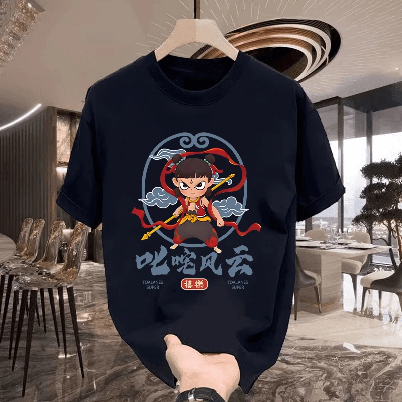 MPAI春季男百搭潮流夏天T恤宽松短袖圆领上衣印花高级感男装