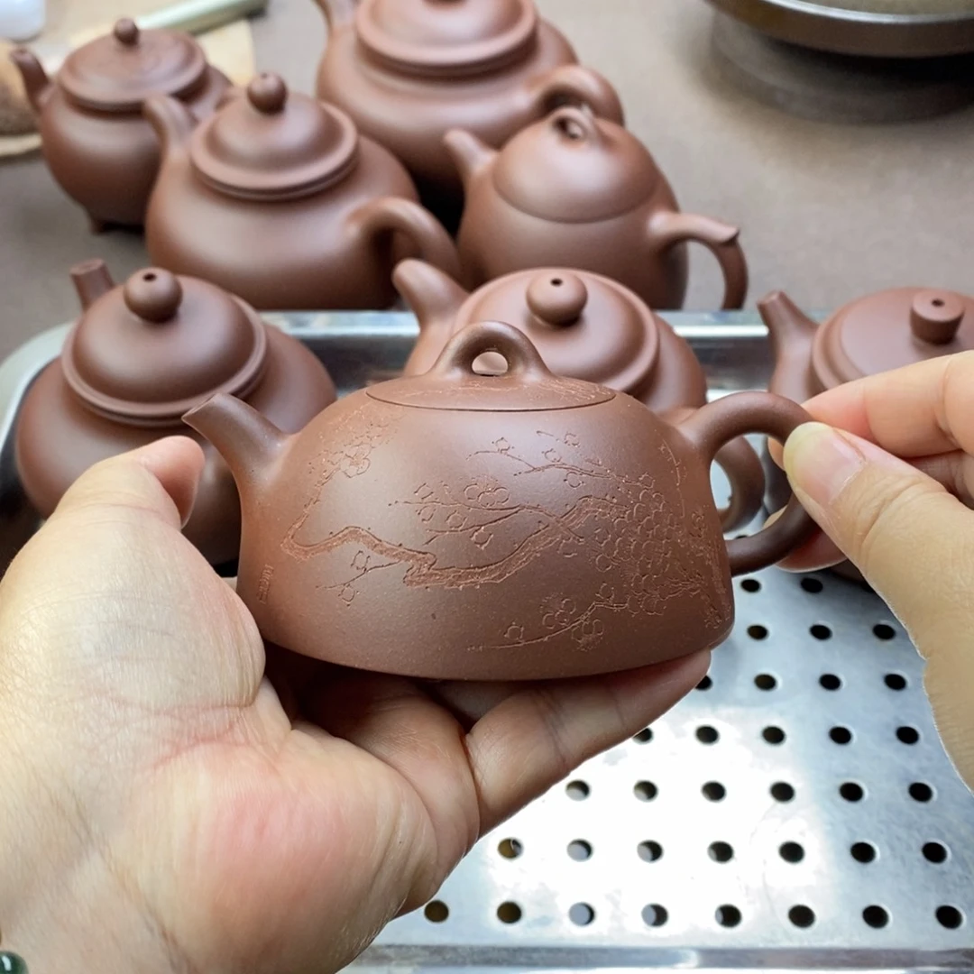 茶壶紫砂半月壶容量130cc左右