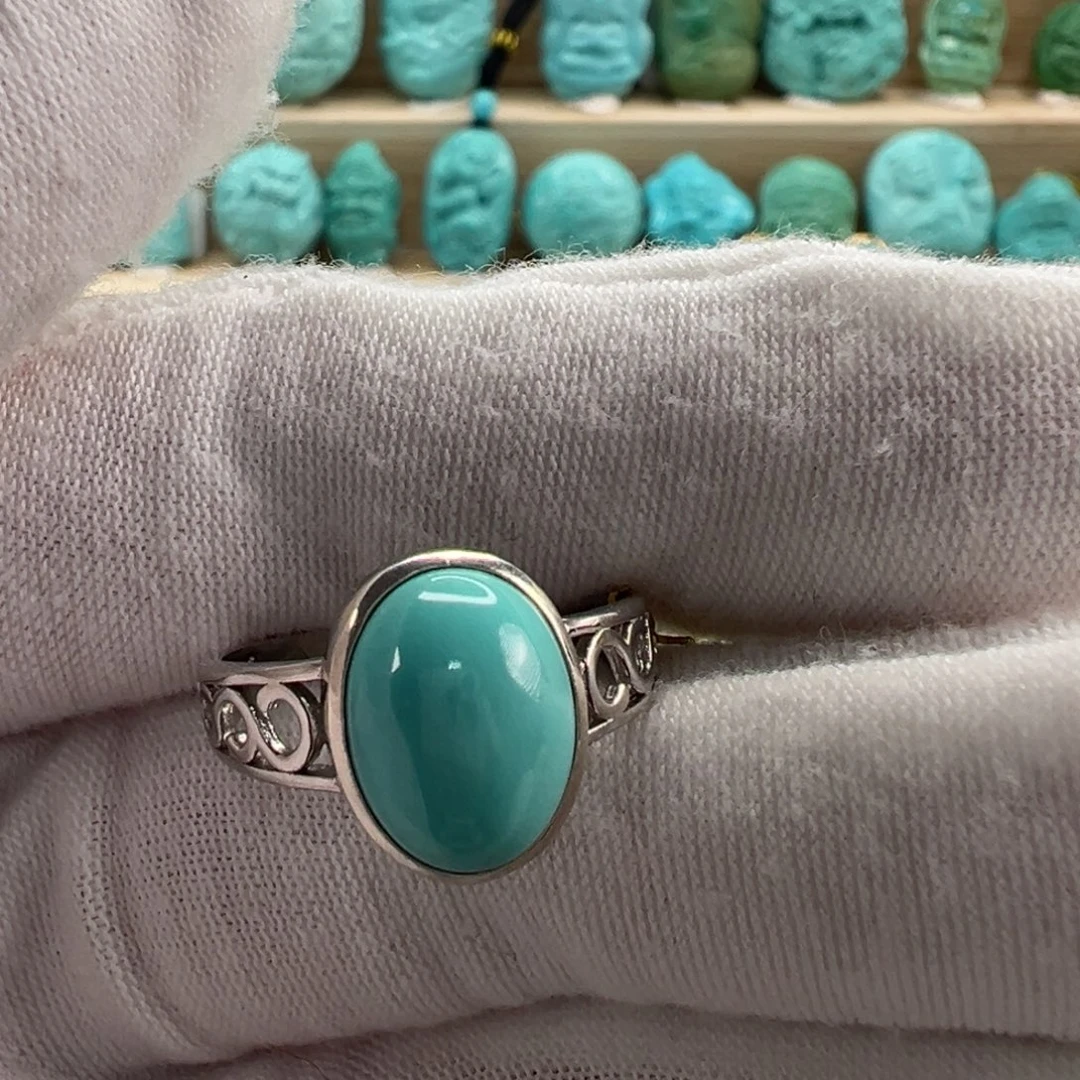 银S925镶嵌绿松石戒指
