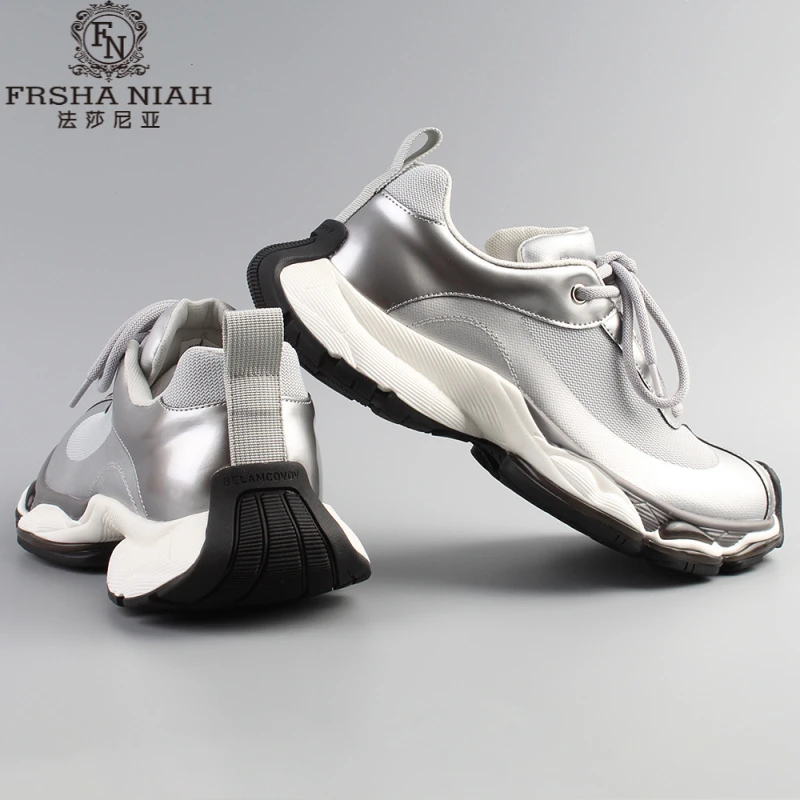 法莎尼亚男鞋新款潮鞋时尚百搭老爹鞋男士透气厚底增高运动休闲鞋