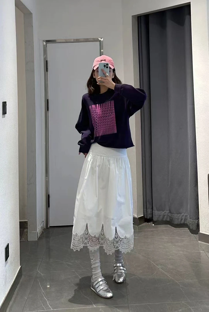 A6839设计感百搭卷边圆领卫衣
