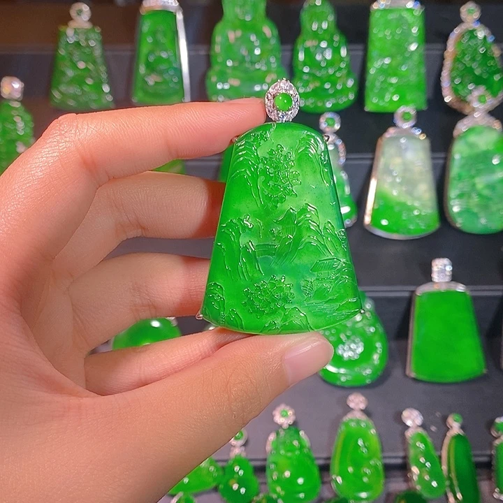 翡翠银S925镶嵌颈饰