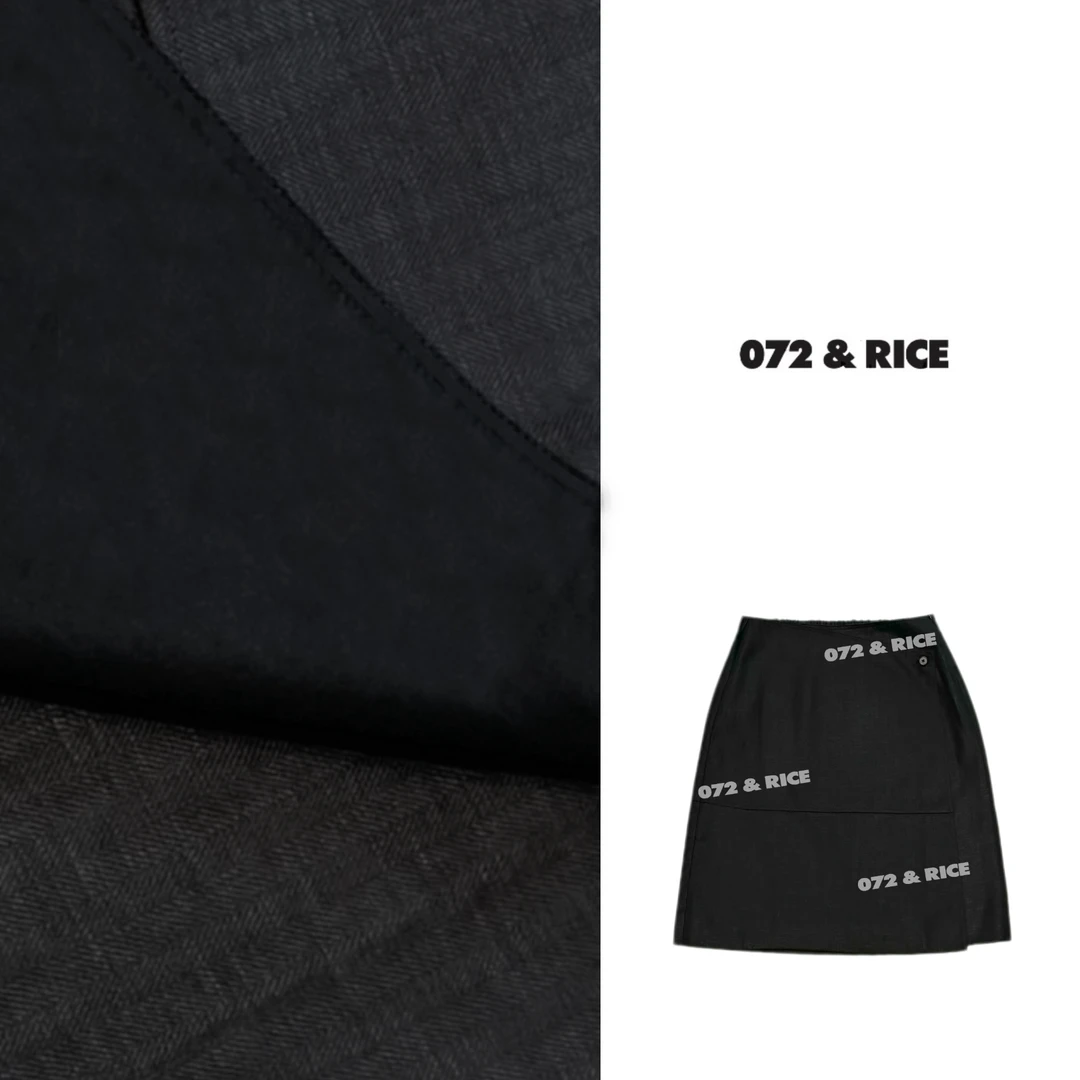 072 & RICE【劳纶斯半裙】莱赛尔+亚麻 夏季休闲松紧半身裙 32XB90