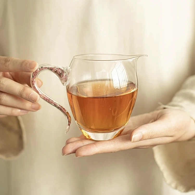 水晶透明公道杯耐热高硼硅玻璃加厚茶海防烫手家用轻奢A12715