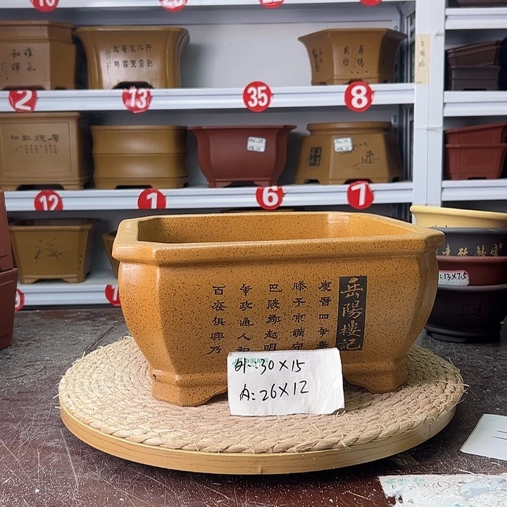 紫砂花盆蛇年大吉