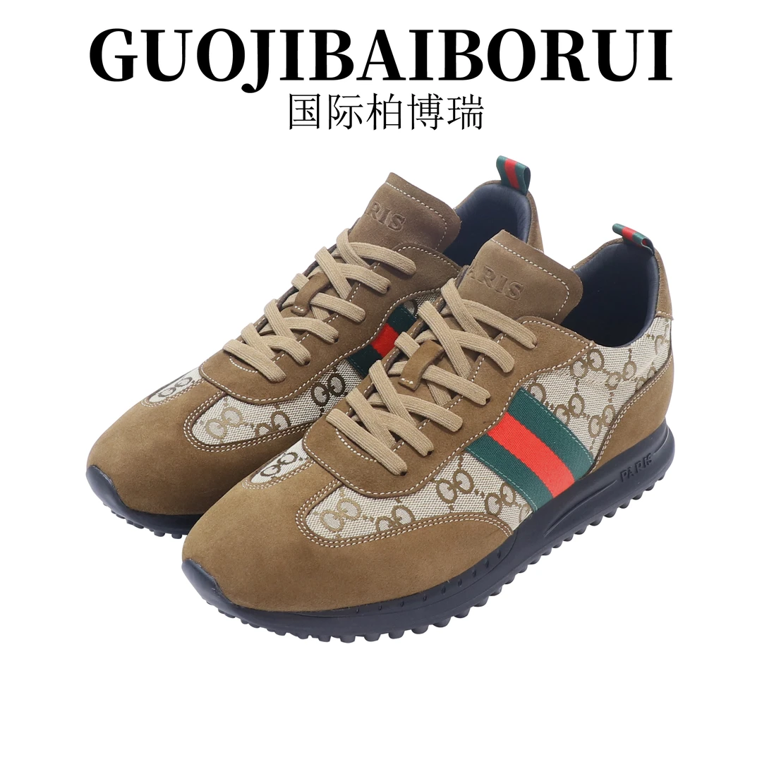 国际柏博瑞鞋子男款秋季新款低帮透气时尚百搭运动鞋高级轻奢潮鞋