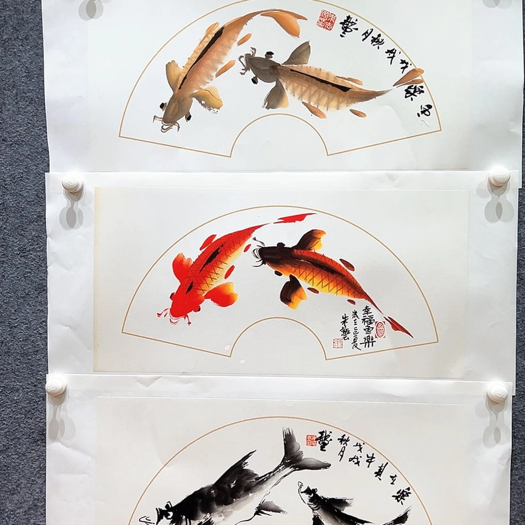 国画知鱼之乐纯手绘画心