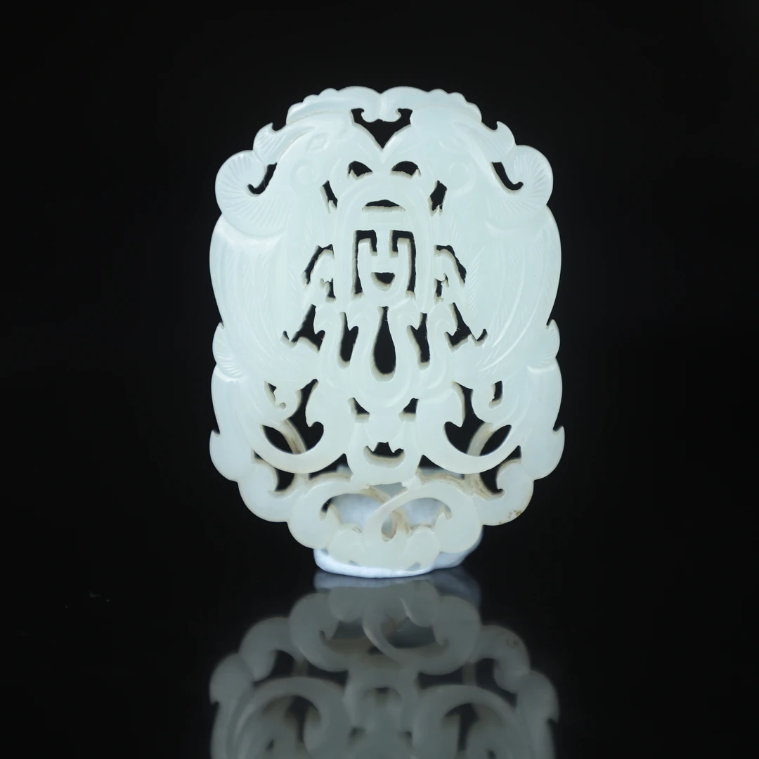 TCWWA09969清晚和田白玉双凤佩