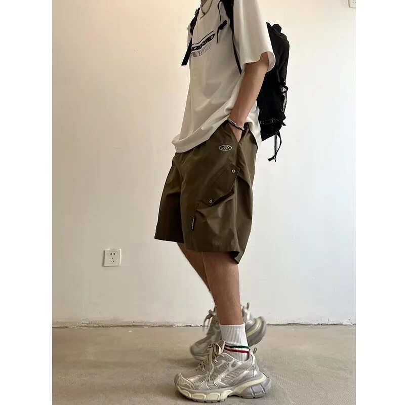 美式户外机能风时尚工装短裤夏季新款百搭宽松休闲速干运动五分裤