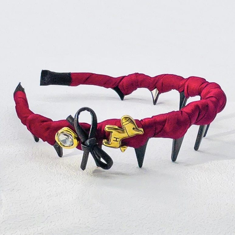 7002复古红色小马发箍