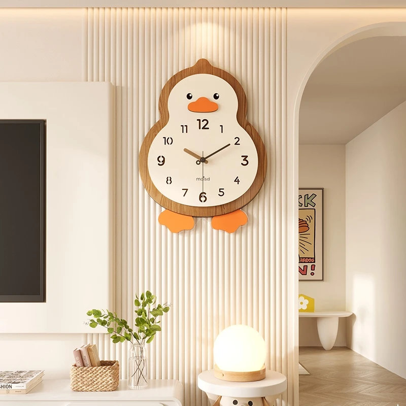 美世达小鸭钟表客厅家用挂钟2025新款现代简约餐厅创意时钟表挂墙
