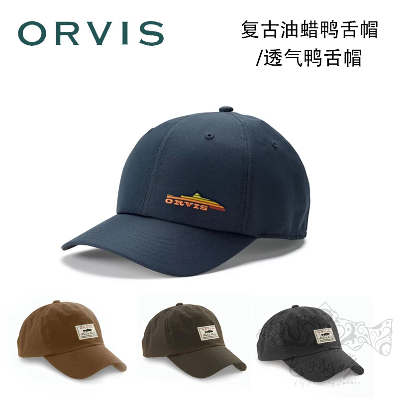 现货ORVIS 复古油蜡鸭舌帽棒球帽运动休闲户外钓鱼飞钓飞蝇烧