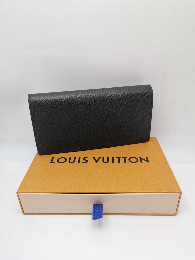 99新 LouisVuitton/路易威登 17844 LV黑色全皮开口钱包
