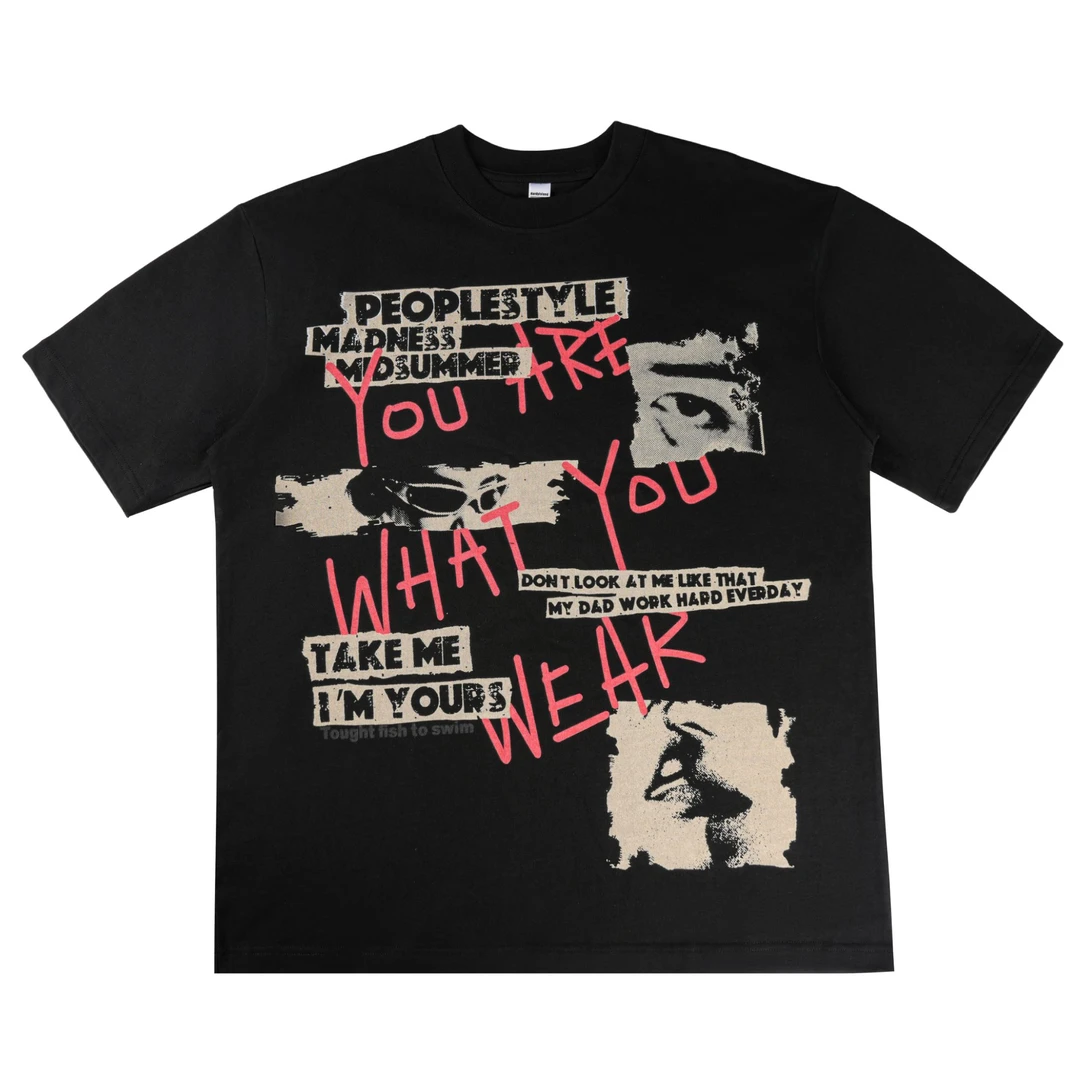 280克重磅纯棉小领口夏季高街半袖情侣透气男女百搭T恤衫潮流宽松