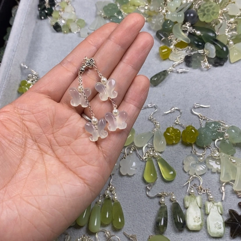 【闪购商品】未镶嵌蛇纹石玉挂件耳饰耳环项链