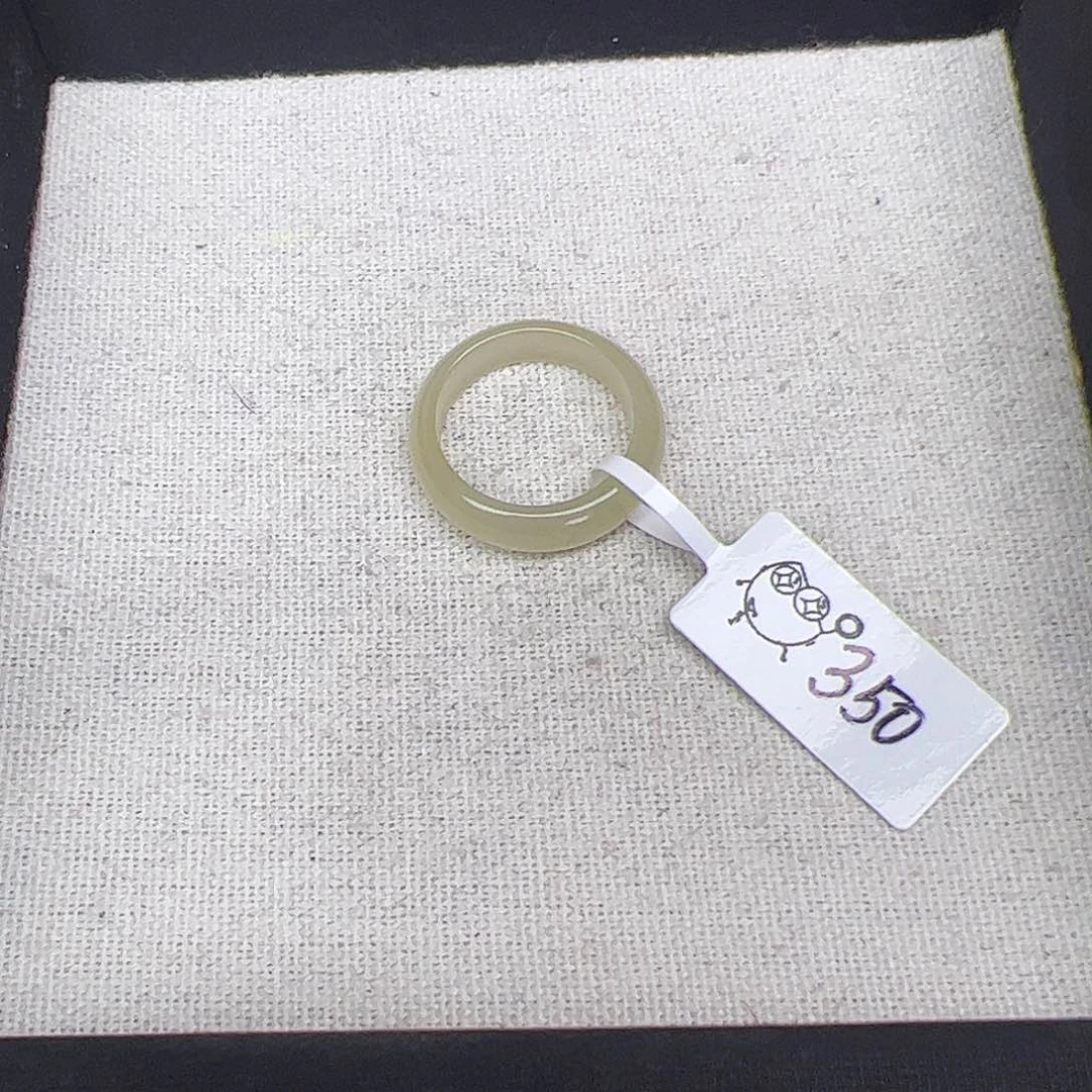 和田玉戒指未镶嵌13号芝芝奶黄 泥鳅背