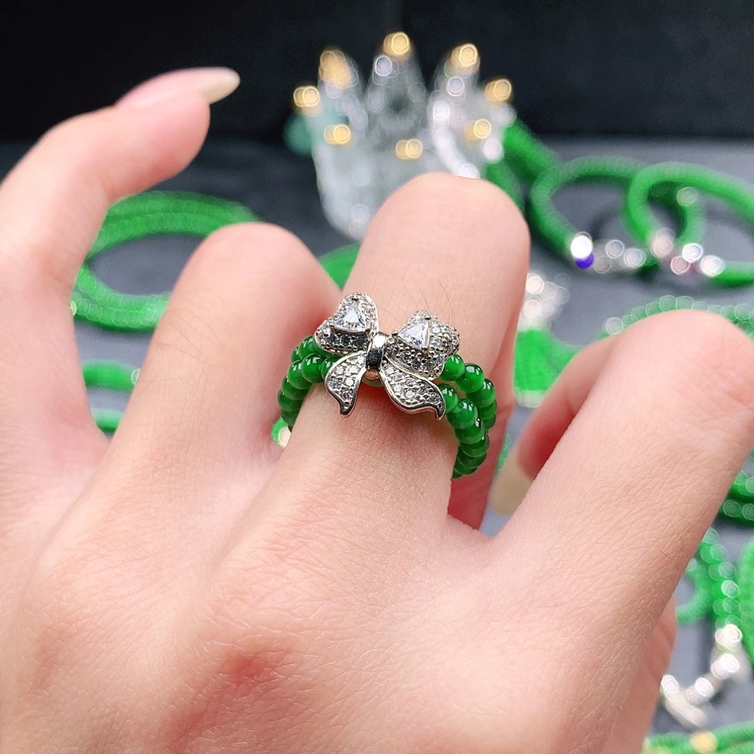 思***韩翡翠未镶嵌手串戒指