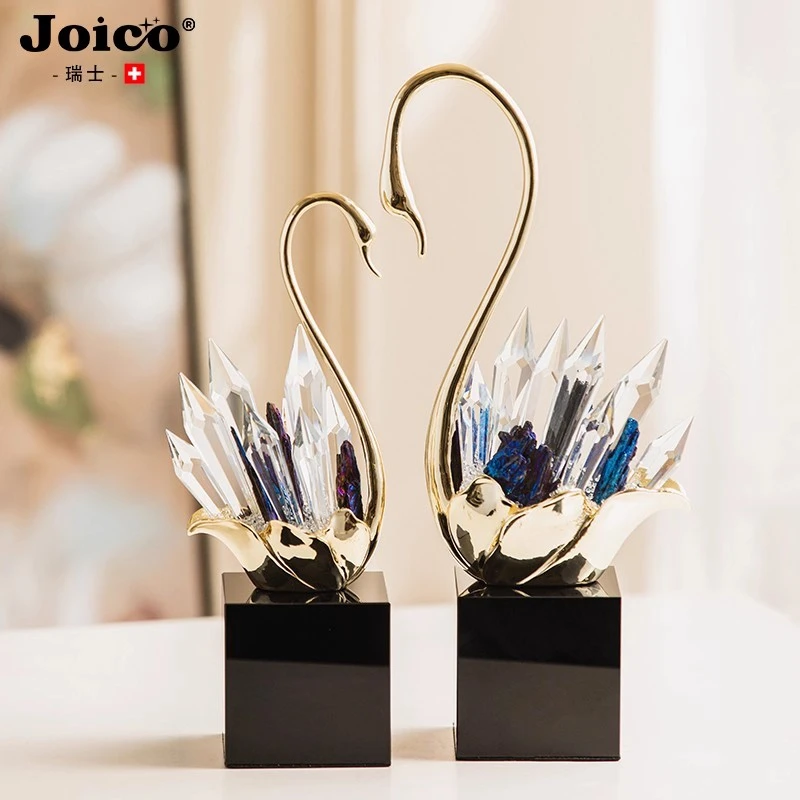 joico瑞士摆件轻奢高级小天鹅情人节乔迁送礼礼品家居玄关装饰品
