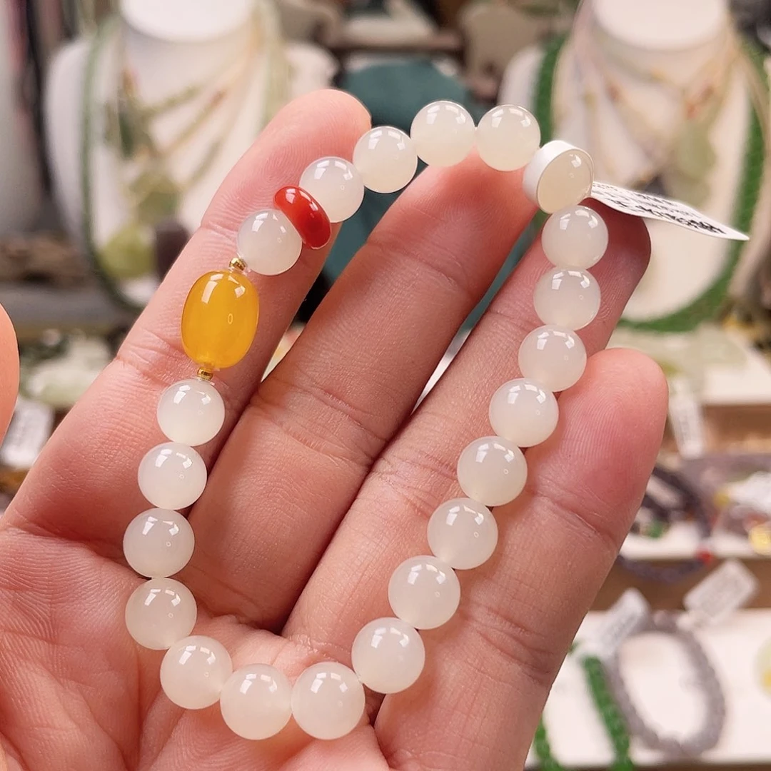 18K金镶嵌手链和田玉8