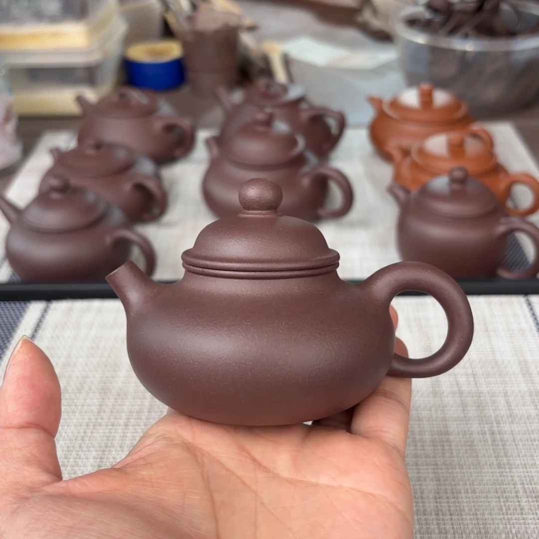 紫砂茶壶半手工老紫泥容天壶150cc