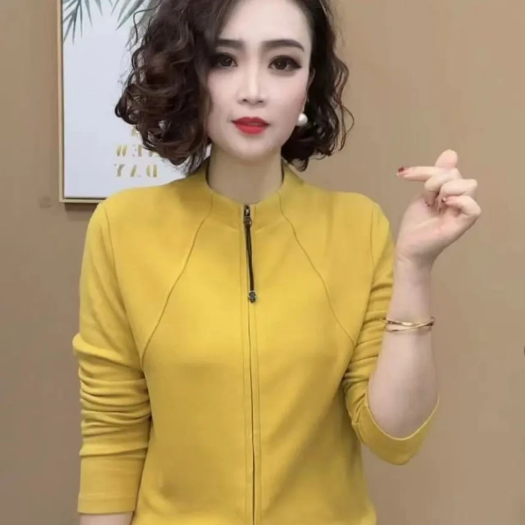 2024新品时尚洋气百搭气质拉链开衫长袖减龄气质女上衣#0696