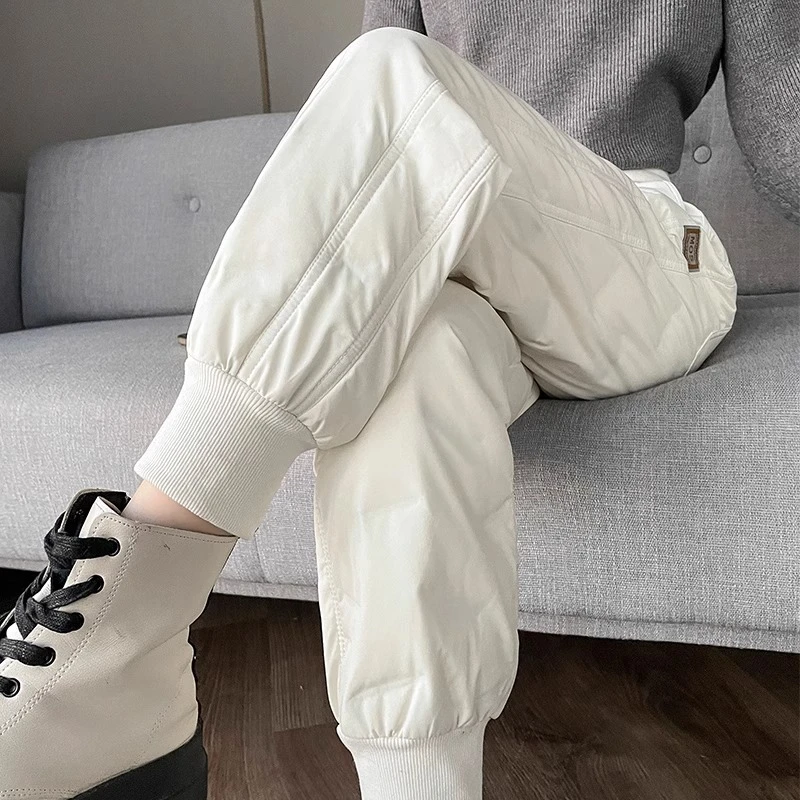 羽绒裤女款外穿2025冬季新款时尚高腰加厚东北防寒保暖束脚棉裤子