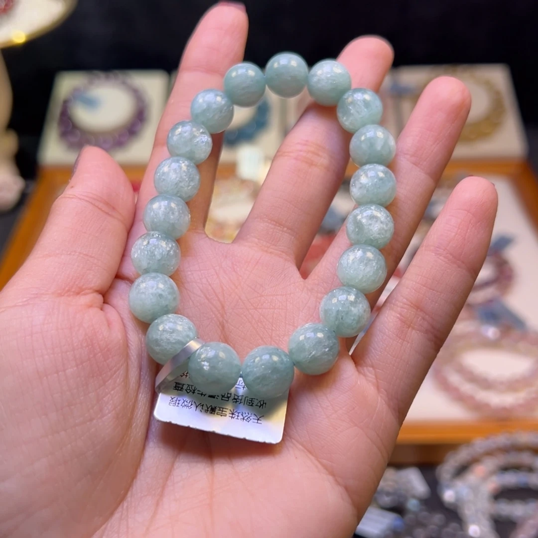 水晶手串未镶嵌苏*沫10m收藏级银河蓝祖母
