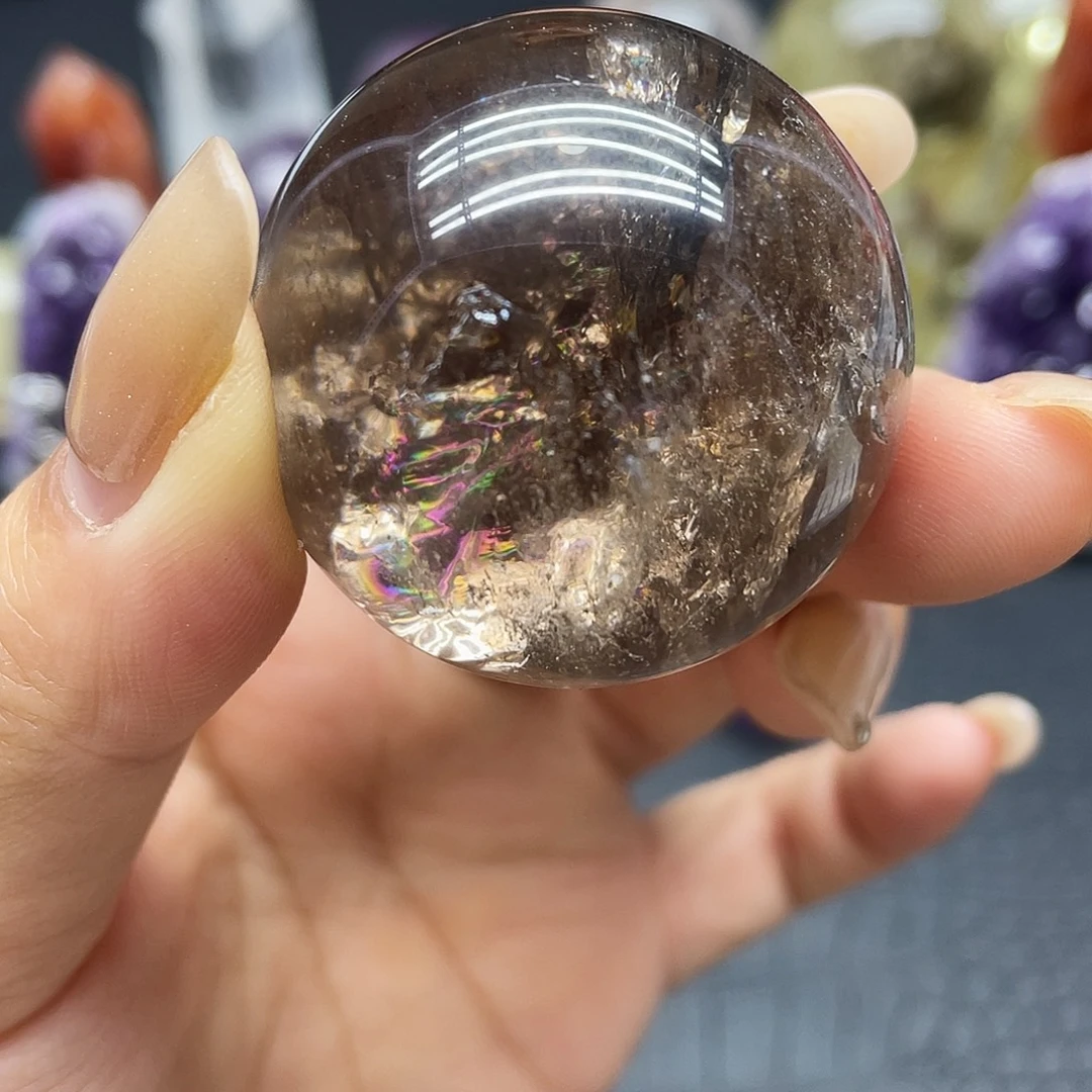 水晶珠宝半成品未镶嵌23茶晶爆彩福利