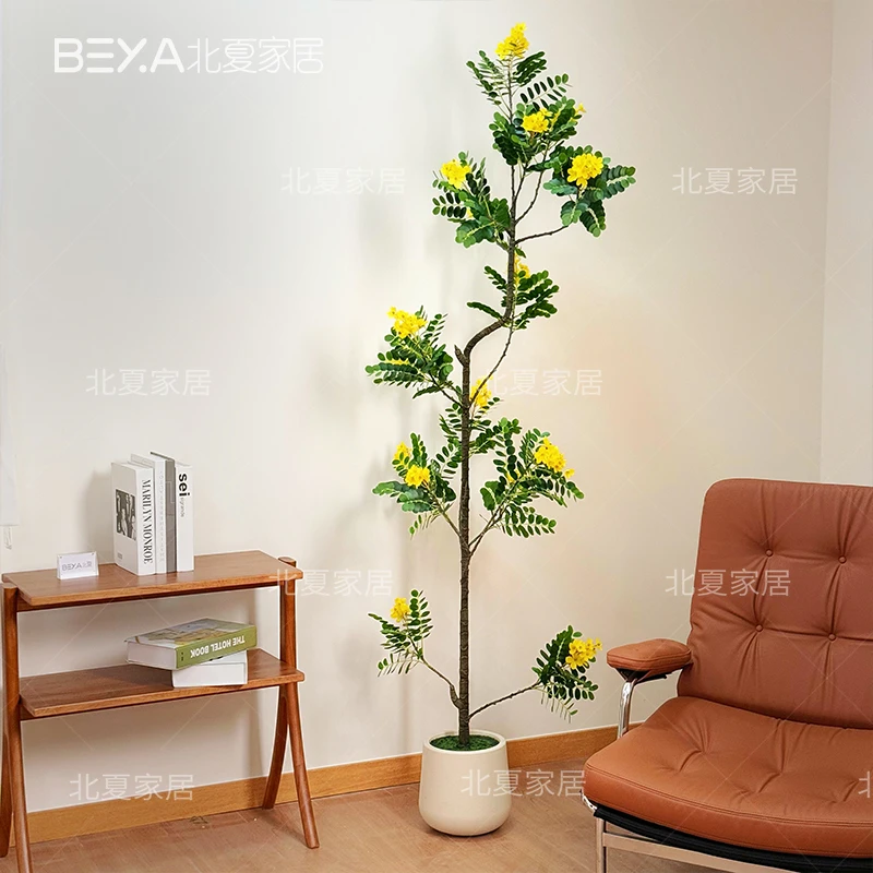 仿真花高级感逼真植物黄金树仿真树客厅落地假绿植室内家居摆件