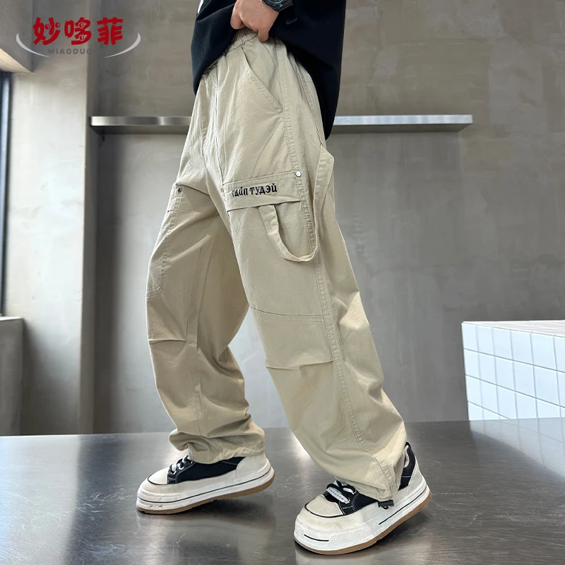 男童夏装薄款休闲裤2025新款儿童裤子男孩夏季工装裤中大童春秋款