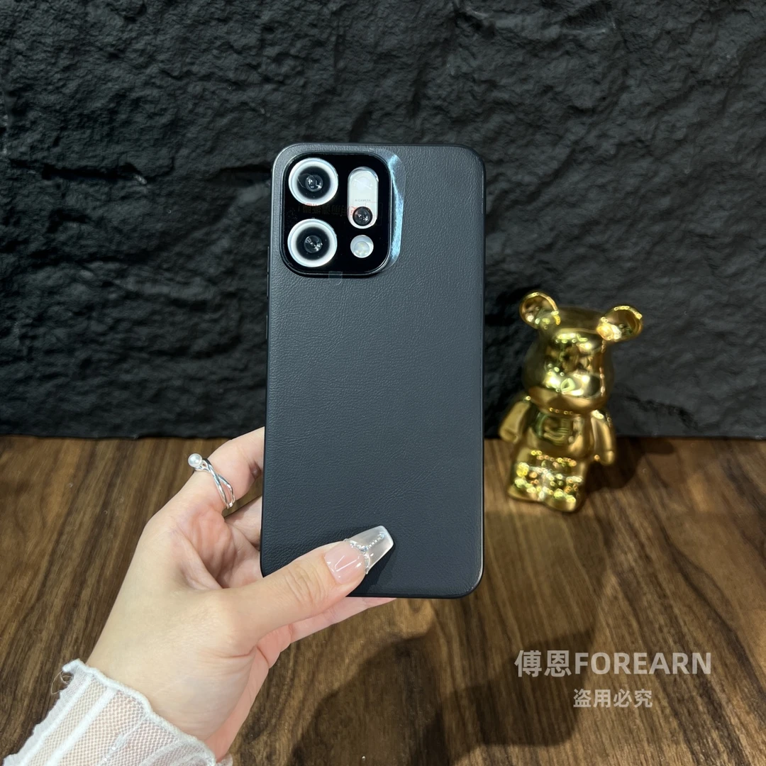 适用于opporeno14手机壳超薄简约商务reno14pro新款男女通用素皮