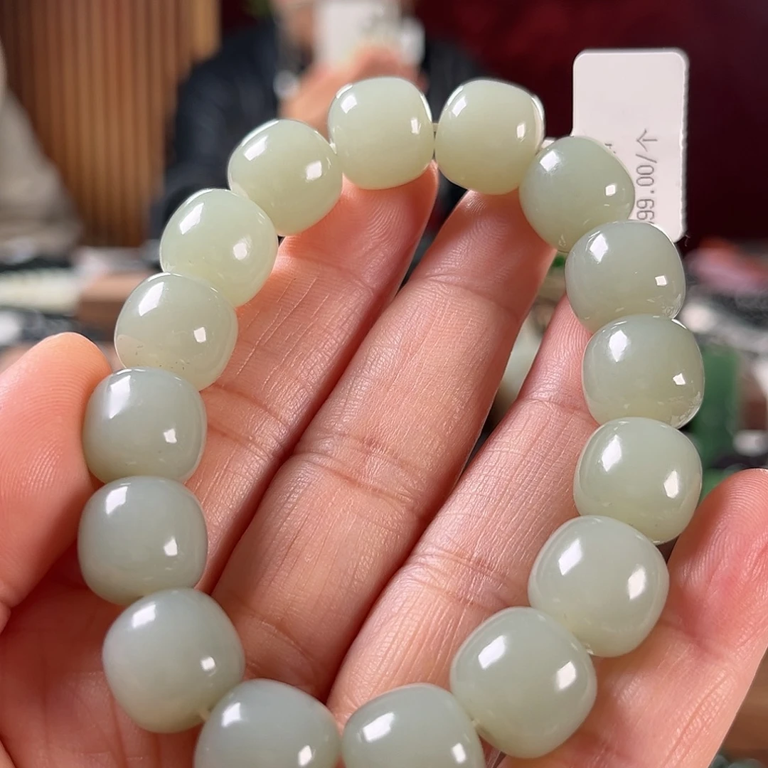 和田玉手链未镶嵌新疆和田玉且末老型13/14