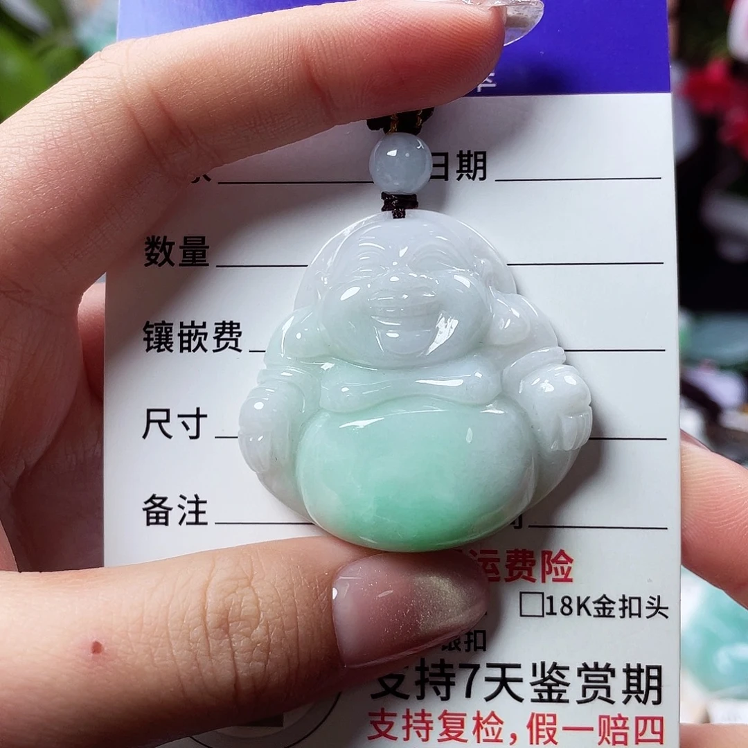 翡翠未镶嵌颈饰佛公32