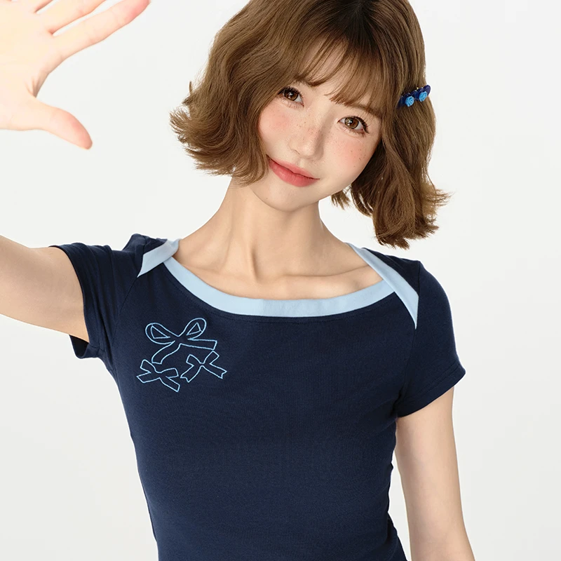 Girlyhalo女款2025新款爆款短袖女t恤印花短袖90988