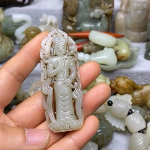 和田玉挂件把件摆件未镶嵌喜*