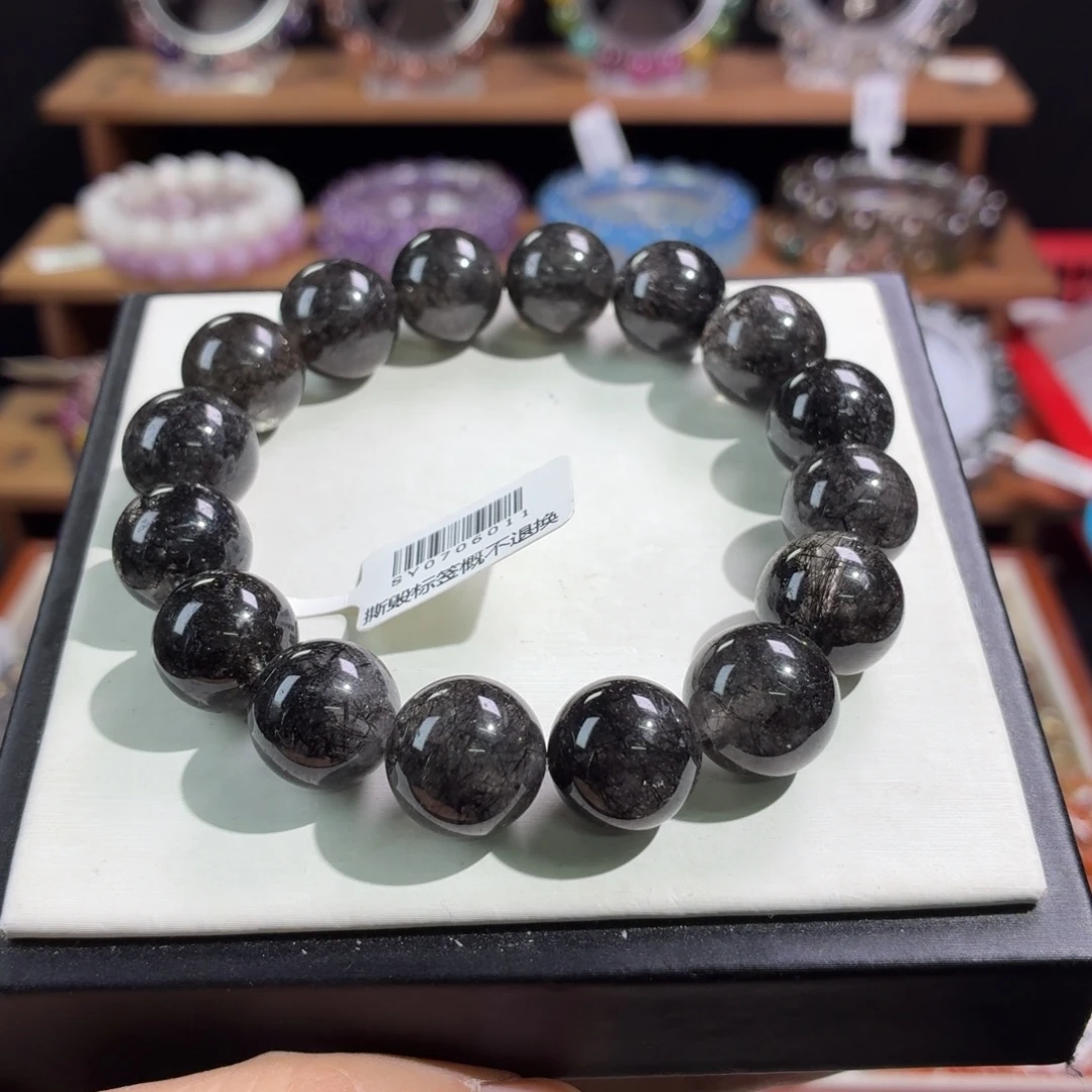 发晶未镶嵌手串13.5m黑发晶