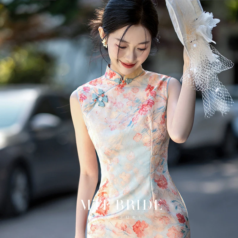 满庭芳新中式无袖改良旗袍2025年夏季新款日常可穿气质订婚礼服女