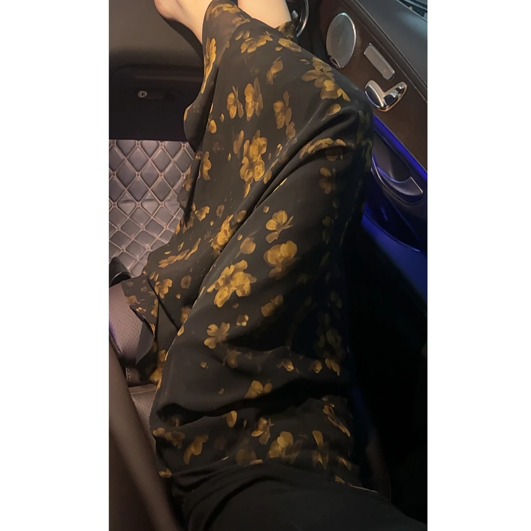 清货 黄玫瑰【内里全套里布】裸感亲肤 复古气质碎花鱼尾半身裙