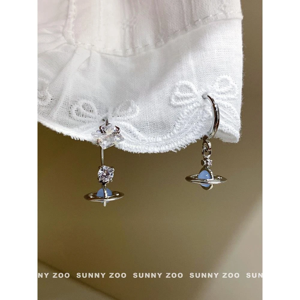 铜合金耳饰 宇宙恒星 甜酷马蹄环土星耳钉叠戴精致辣妹耳饰小众