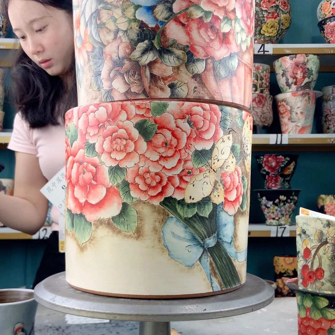 森***＊景德镇手工花盆987
