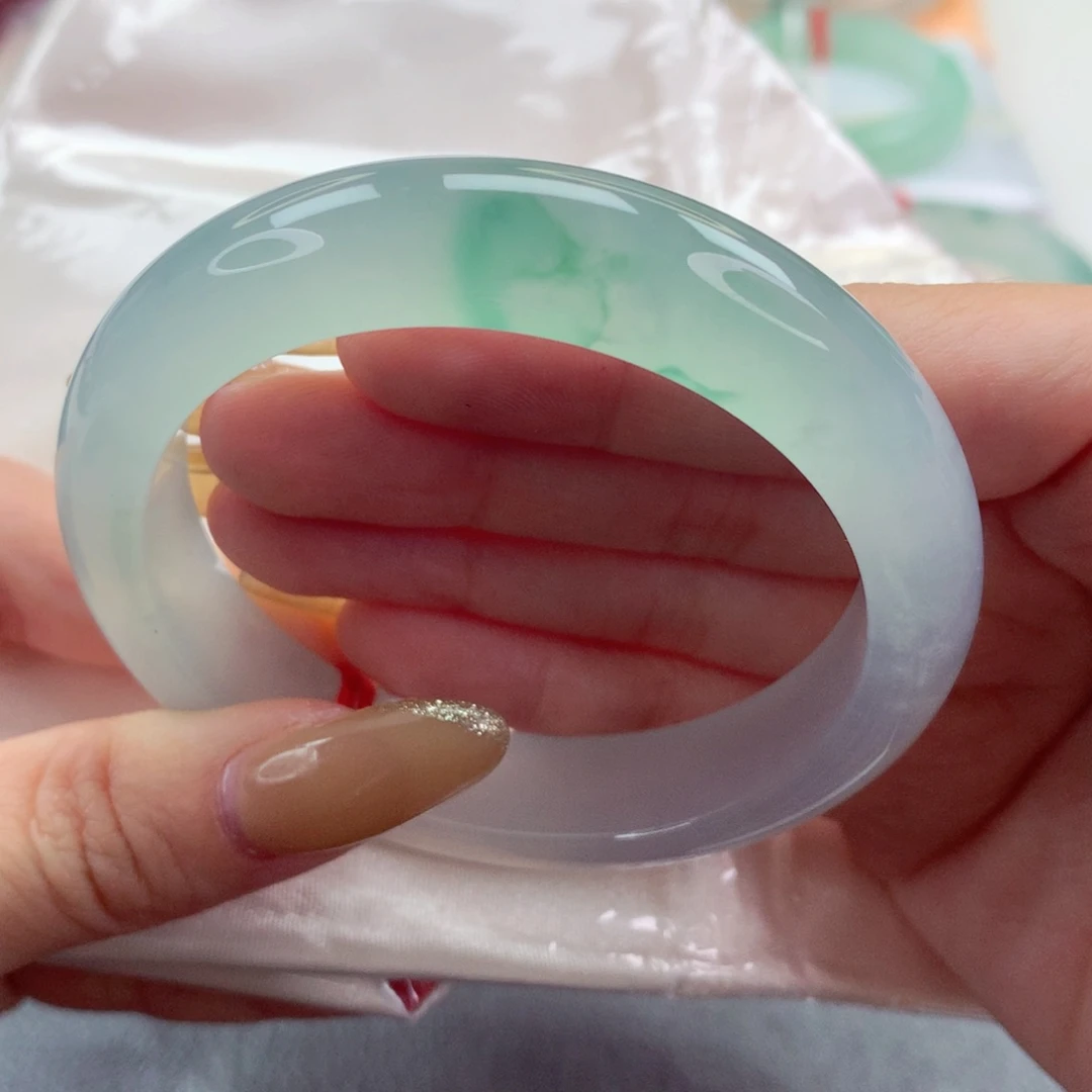 未镶嵌手镯翡翠9910水天一色 种水十足对标小六 完美